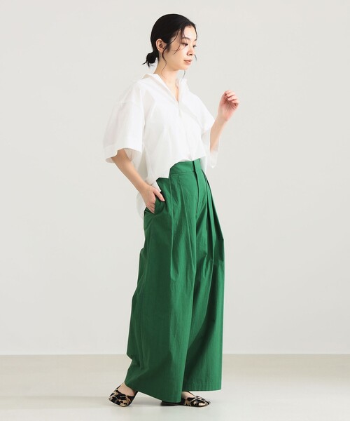 Demi-Luxe BEAMS（デミルクス ビームス）の「【1/9再値下げ】AK+1 / コットン ワイドパンツ［手洗い可］（その他パンツ・レディース・ホワイト系その他6/グリーン・36/38）」の16枚目の写真