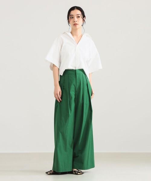 Demi-Luxe BEAMS（デミルクス ビームス）の「【1/9再値下げ】AK+1 / コットン ワイドパンツ［手洗い可］（その他パンツ・レディース・ホワイト系その他6/グリーン・36/38）」の17枚目の写真