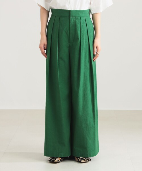 Demi-Luxe BEAMS（デミルクス ビームス）の「【1/9再値下げ】AK+1 / コットン ワイドパンツ［手洗い可］（その他パンツ・レディース・ホワイト系その他6/グリーン・36/38）」の19枚目の写真