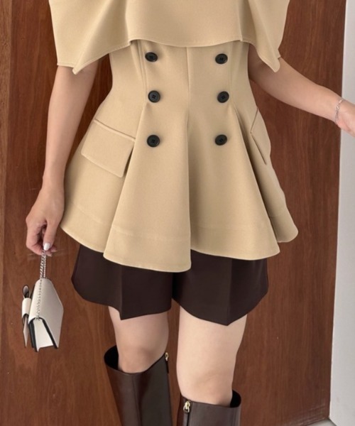 FRAY I.D（フレイアイディー）の「Dリングショートパンツ（その他パンツ・レディース・ブラウン/ブラック/マルチ・0/1）」の3枚目の写真