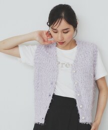 index | 《Can Cam掲載》フリンジシャギーコンパクトベスト【洗濯機洗い可】(ベスト)