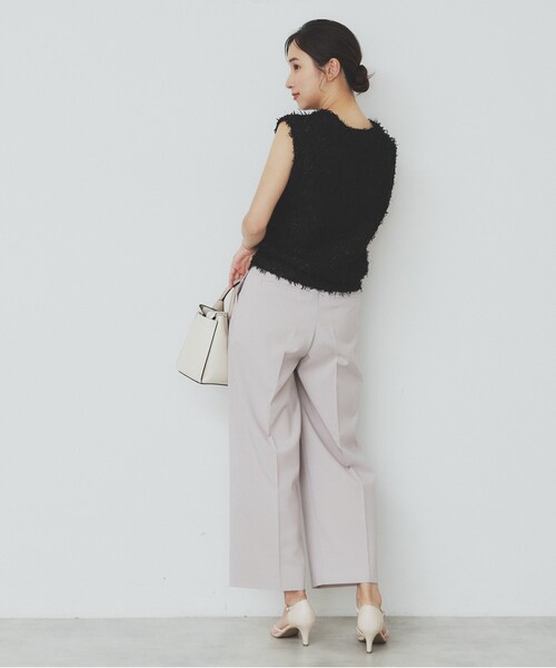 index（インデックス）の「《Can Cam掲載》フリンジシャギーコンパクトベスト【洗濯機洗い可】（ベスト・レディース・パープル/ブラック/オフホワイト・40/38/42）」の11枚目の写真