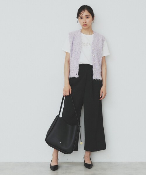 index（インデックス）の「《Can Cam掲載》フリンジシャギーコンパクトベスト【洗濯機洗い可】（ベスト・レディース・パープル/ブラック/オフホワイト・40/38/42）」の17枚目の写真