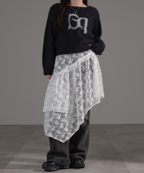 apres jour mignon（アプレジュールミニョン）の「レースコンビイレヘムワンピース（ワンピース・レディース・ダークブラウン/モカ/オフホワイト/ブラック/ブラウン系その他/その他・X-LARGE/フリー）」の2枚目の写真