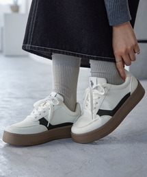 U.S. POLO ASSN. /ユーエスポロアッスン 別注 ワンポイントロゴ 配色ボリュームソールスニーカーホワイト