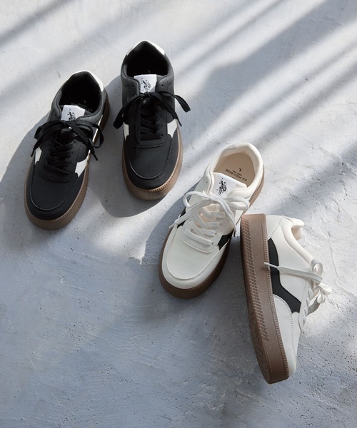 U.S. POLO ASSN.(ユーエスポロアッスン)の「U.S. POLO ASSN. /ユーエスポロアッスン 別注 ワンポイントロゴ 配色ボリュームソールスニーカー(スニーカー・レディース・ブラック/ホワイト・25cm/24cm/23.5cm)」の11枚目の写真