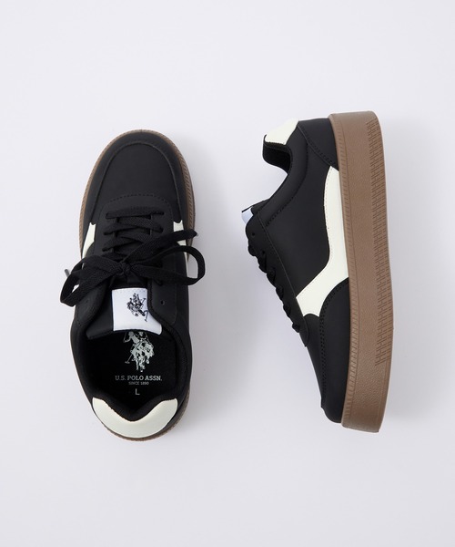U.S. POLO ASSN.(ユーエスポロアッスン)の「U.S. POLO ASSN. /ユーエスポロアッスン 別注 ワンポイントロゴ 配色ボリュームソールスニーカー(スニーカー・レディース・ブラック/ホワイト・25cm/24cm/23.5cm)」の5枚目の写真