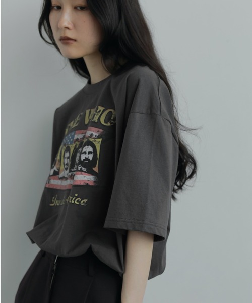 anuke(アンヌーク)の「Balloon Band T-shirts(Tシャツ/カットソー・レディース・グレー/ホワイト・FREE)」の3枚目の写真