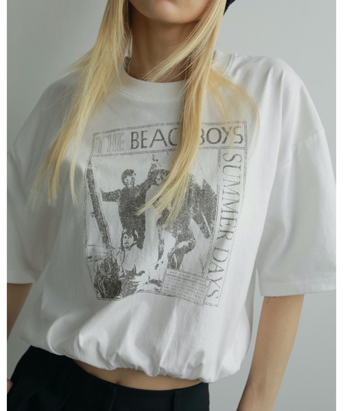 anuke(アンヌーク)の「Balloon Band T-shirts(Tシャツ/カットソー・レディース・グレー/ホワイト・FREE)」の5枚目の写真