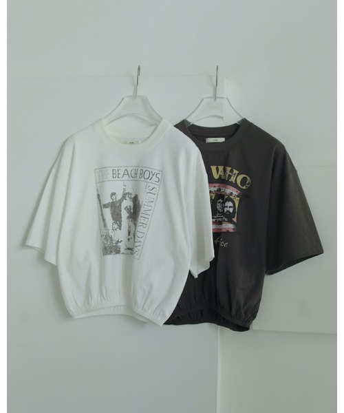 anuke(アンヌーク)の「Balloon Band T-shirts(Tシャツ/カットソー・レディース・グレー/ホワイト・FREE)」の8枚目の写真