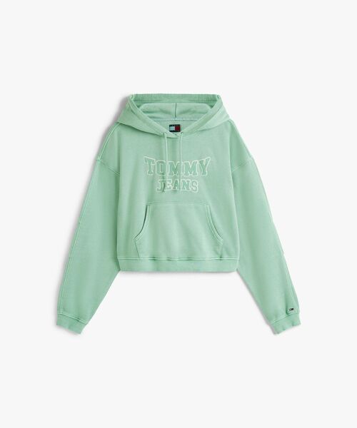 tommy jeans(トミー ジーンズ)の「ボクシークロップドバーシティパーカー(スウェット・レディース・エメラルド/ホワイト・X-SMALL/SMALL/MEDIUM)」の9枚目の写真