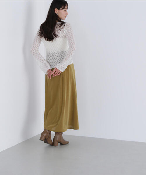 NATURAL BEAUTY BASIC(ナチュラルビューティーベーシック)の「◇ベロアライクナロースカート(スカート・レディース・ライトグリーン/ダークブラウン/ベージュ・MEDIUM/P/S)」の14枚目の写真
