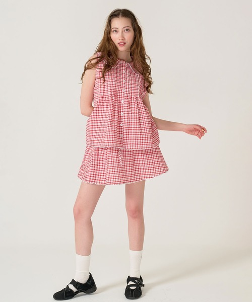 TINA：JOJUN（ティーナジョジュン）の「フラットカラー ノースリーブ ブラウス TINA：JOJUN（シャツ/ブラウス・レディース・ネイビー/レッド・M）」の12枚目の写真