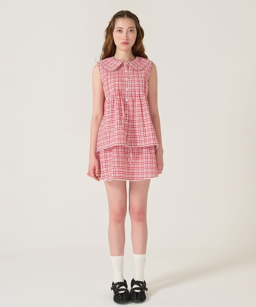 TINA：JOJUN（ティーナジョジュン）の「フラットカラー ノースリーブ ブラウス TINA：JOJUN（シャツ/ブラウス・レディース・ネイビー/レッド・M）」の15枚目の写真