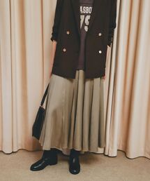 《手洗い可能》フィブリルサテンパネルプリーツスカート