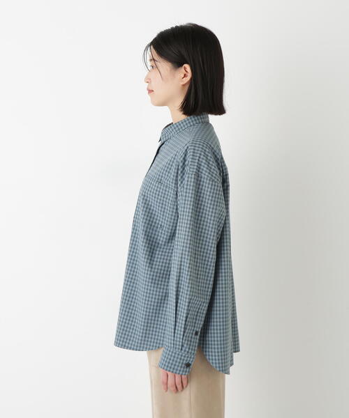 human woman(ヒューマンウーマン)の「◆オンブレーチェックオーバーシャツ(シャツ/ブラウス・レディース・ブルー系その他3・MEDIUM)」の6枚目の写真