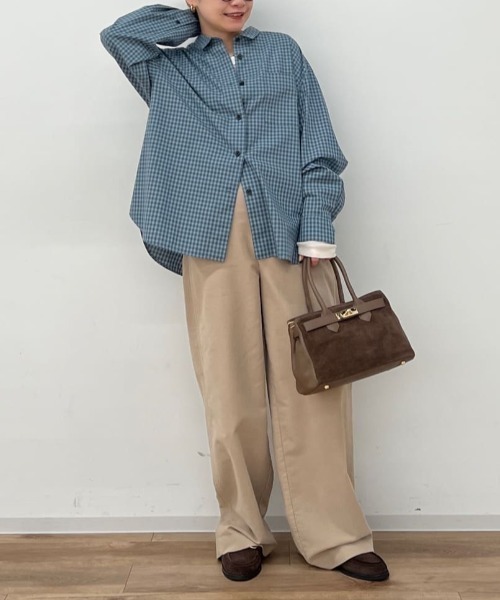 human woman(ヒューマンウーマン)の「◆オンブレーチェックオーバーシャツ(シャツ/ブラウス・レディース・ブルー系その他3・MEDIUM)」の3枚目の写真