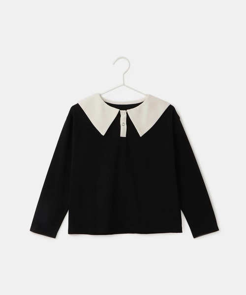 ROPE' PICNIC（ロペピクニック）の「【KIDS/キッズ】【吸水速乾】セーラーカラートップス（Tシャツ/カットソー・キッズ・ブラック/オフホワイト・S/M/L）」の9枚目の写真