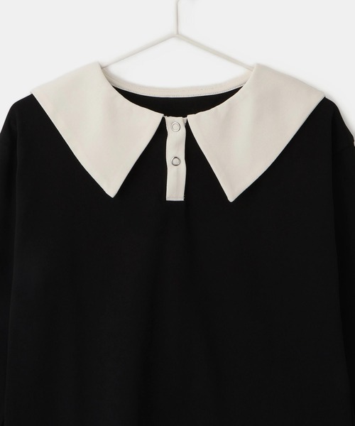 ROPE' PICNIC（ロペピクニック）の「【KIDS/キッズ】【吸水速乾】セーラーカラートップス（Tシャツ/カットソー・キッズ・ブラック/オフホワイト・S/M/L）」の11枚目の写真