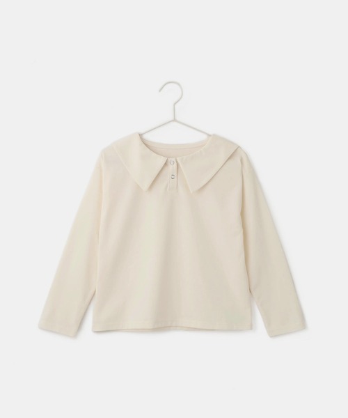 ROPE' PICNIC（ロペピクニック）の「【KIDS/キッズ】【吸水速乾】セーラーカラートップス（Tシャツ/カットソー・キッズ・ブラック/オフホワイト・S/M/L）」の4枚目の写真