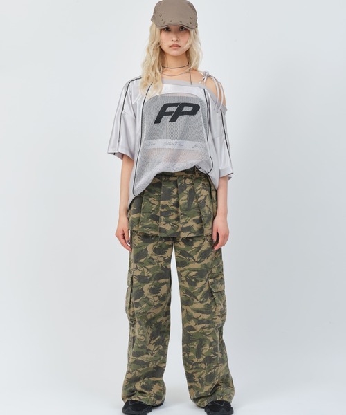 atmos pink(アトモスピンク)の「atmos pink Skirt Layered Pants / アトモス ピンク スカート レイヤード パンツ(その他パンツ・レディース・ウッドランド/チャコール・S/M)」の3枚目の写真