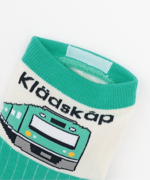 kladskap（クレードスコープ）の「電車ショートソックス2足セット（ソックス/靴下・キッズ・レッド/エメラルド・11-13cm/S(13-15cm)/M(16-18cm)/L(18-20cm)）」の3枚目の写真