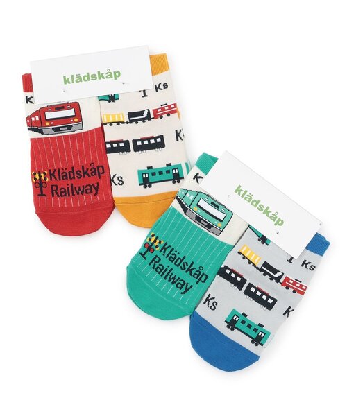 kladskap（クレードスコープ）の「電車ショートソックス2足セット（ソックス/靴下・キッズ・レッド/エメラルド・11-13cm/S(13-15cm)/M(16-18cm)/L(18-20cm)）」の7枚目の写真