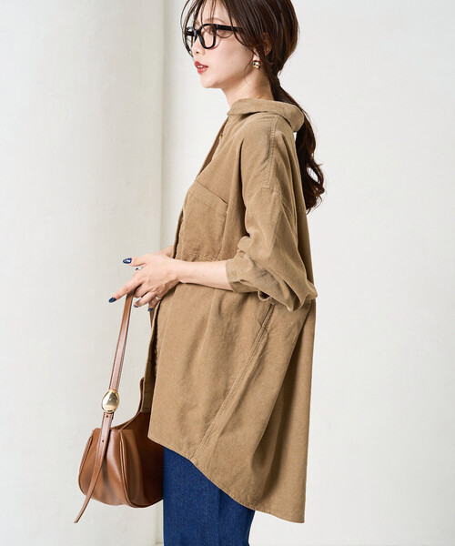 FREAK'S STORE（フリークスストア）の「限定展開　コーデュロイ オーバー シャツ（シャツ/ブラウス・レディース・ナチュラル/ベージュ/ブラック/サックスブルー・ﾌﾘ-）」の11枚目の写真