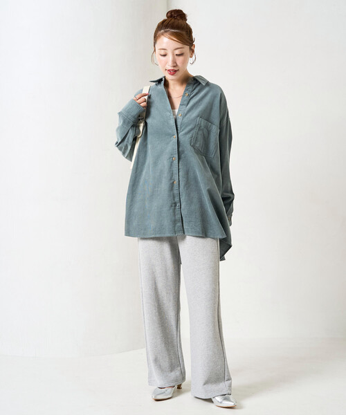 FREAK'S STORE（フリークスストア）の「限定展開　コーデュロイ オーバー シャツ（シャツ/ブラウス・レディース・ナチュラル/ベージュ/ブラック/サックスブルー・ﾌﾘ-）」の14枚目の写真