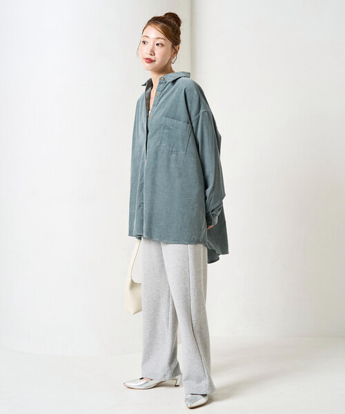 FREAK'S STORE（フリークスストア）の「限定展開　コーデュロイ オーバー シャツ（シャツ/ブラウス・レディース・ナチュラル/ベージュ/ブラック/サックスブルー・ﾌﾘ-）」の15枚目の写真