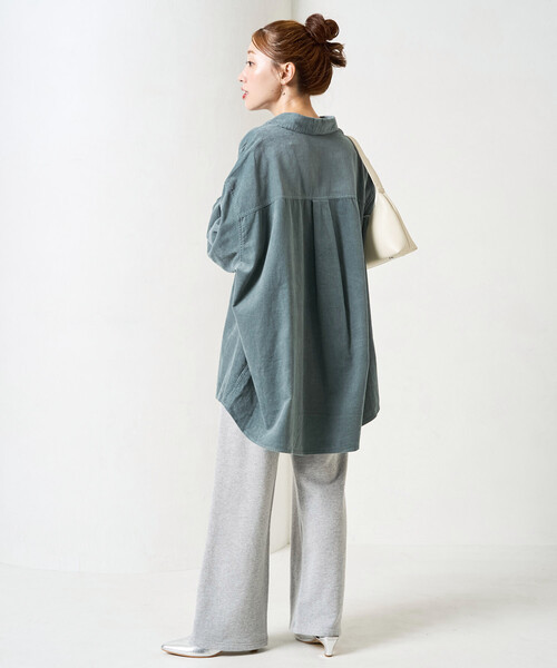 FREAK'S STORE（フリークスストア）の「限定展開　コーデュロイ オーバー シャツ（シャツ/ブラウス・レディース・ナチュラル/ベージュ/ブラック/サックスブルー・ﾌﾘ-）」の16枚目の写真