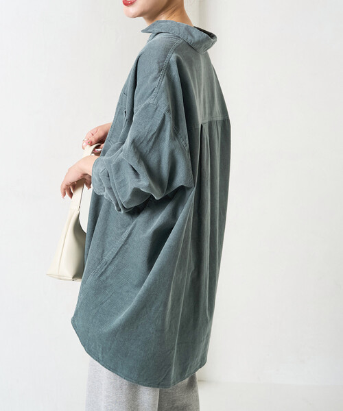 FREAK'S STORE（フリークスストア）の「限定展開　コーデュロイ オーバー シャツ（シャツ/ブラウス・レディース・ナチュラル/ベージュ/ブラック/サックスブルー・ﾌﾘ-）」の18枚目の写真