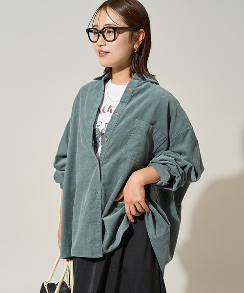 FREAK'S STORE（フリークスストア）の「限定展開　コーデュロイ オーバー シャツ（シャツ/ブラウス・レディース・ナチュラル/ベージュ/ブラック/サックスブルー・ﾌﾘ-）」の22枚目の写真