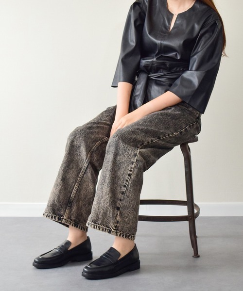 PASCUCCI(パスクッチ)の「【PASCUCCI】ラウンドトウベーシックローファー(D51620)(ローファー・レディース・ブラック・37/38/36)」の3枚目の写真