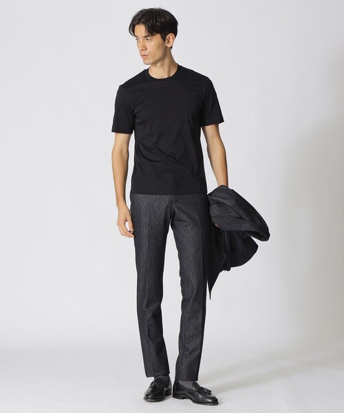 Paul Stuart（ポールスチュアート）の「【追加生産】「Dress Tee Shirts」コットンスムースショートスリーブドレスTシャツ/半袖カットソー（Tシャツ/カットソー・メンズ・ブラック/ホワイト・50/48/44/46/52）」の14枚目の写真