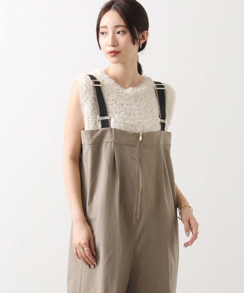 Gready Brilliant(グレディブリリアン)の「ピンストライプジップサロペ(ワンピース・レディース・グレー/ベージュ・FREE)」の22枚目の写真