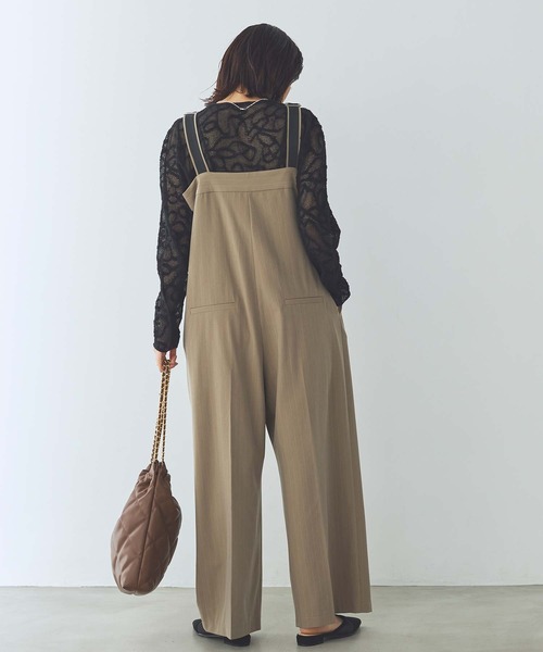 Gready Brilliant(グレディブリリアン)の「ピンストライプジップサロペ(ワンピース・レディース・グレー/ベージュ・FREE)」の10枚目の写真