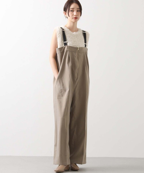 Gready Brilliant(グレディブリリアン)の「ピンストライプジップサロペ(ワンピース・レディース・グレー/ベージュ・FREE)」の17枚目の写真