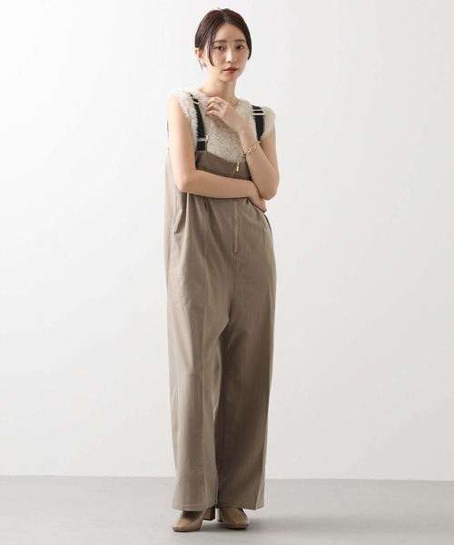 Gready Brilliant(グレディブリリアン)の「ピンストライプジップサロペ(ワンピース・レディース・グレー/ベージュ・FREE)」の18枚目の写真