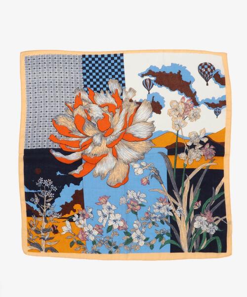 KBF（ケイビーエフ）の「フラワーデザインビッグスカーフ（バンダナ/スカーフ・レディース・オレンジ系その他/グリーン系その他・ONE）」の16枚目の写真