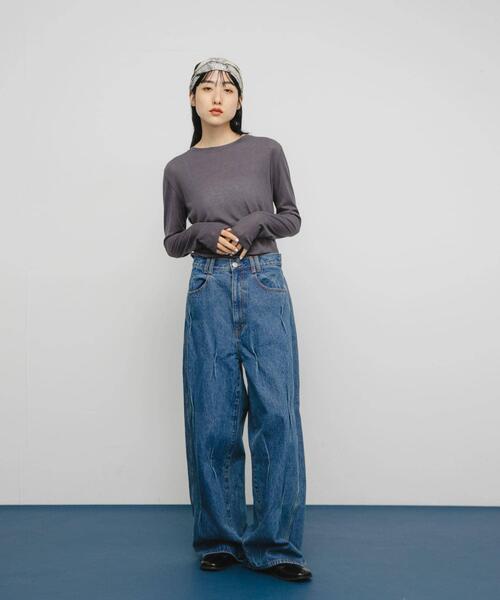 KBF（ケイビーエフ）の「フラワーデザインビッグスカーフ（バンダナ/スカーフ・レディース・オレンジ系その他/グリーン系その他・ONE）」の5枚目の写真