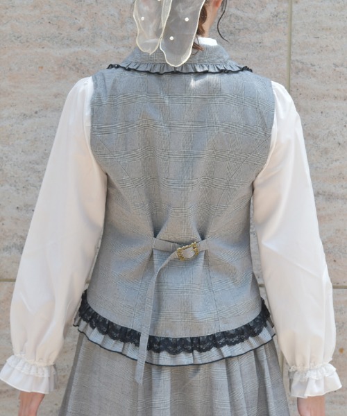 レースフリルミディベスト（ベスト）｜axes femme（アクシーズファム