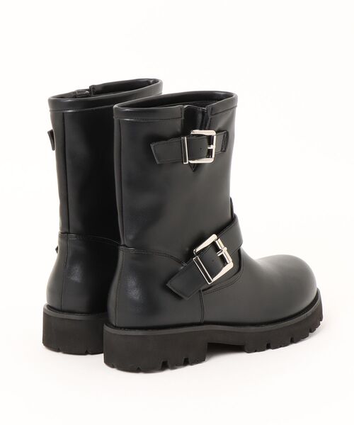 Bridget Birkin（ブリジットバーキン）の「【Bridget Birkin】オブリークトウエンジニアブーツ(553032)（ブーツ・レディース・ブラック/グレイッシュベージュ/ブラック系その他・24/22.5/23/23.5）」の4枚目の写真