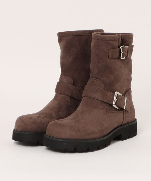 Bridget Birkin（ブリジットバーキン）の「【Bridget Birkin】オブリークトウエンジニアブーツ(553032)（ブーツ・レディース・ブラック/グレイッシュベージュ/ブラック系その他・24/22.5/23/23.5）」の6枚目の写真