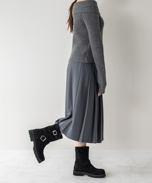 Bridget Birkin（ブリジットバーキン）の「【Bridget Birkin】オブリークトウエンジニアブーツ(553032)（ブーツ・レディース・ブラック/グレイッシュベージュ/ブラック系その他・24/22.5/23/23.5）」の11枚目の写真