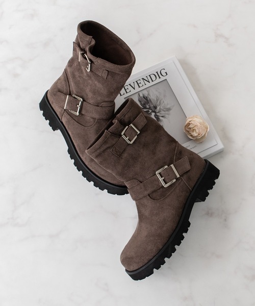 Bridget Birkin（ブリジットバーキン）の「【Bridget Birkin】オブリークトウエンジニアブーツ(553032)（ブーツ・レディース・ブラック/グレイッシュベージュ/ブラック系その他・24/22.5/23/23.5）」の13枚目の写真