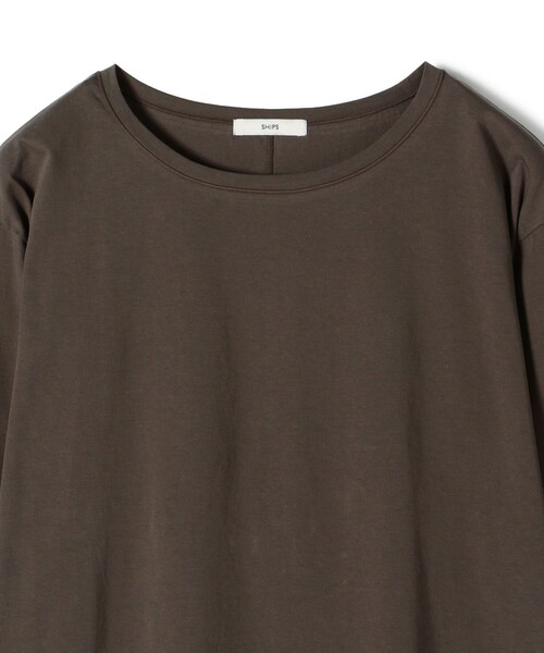 SHIPS（シップス）の「ワイド クルーネック コットン ロング スリーブ TEE（Tシャツ/カットソー・レディース・ホワイト/ブラック/ダークグレー・ONE SIZE）」の12枚目の写真