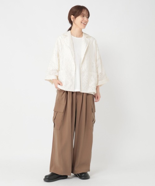 studio CLIP（スタディオクリップ）の「アソートドルマンハーフスリーブジャケット（テーラードジャケット・レディース・オフホワイト/カーキ/チャコール・FREE）」の9枚目の写真
