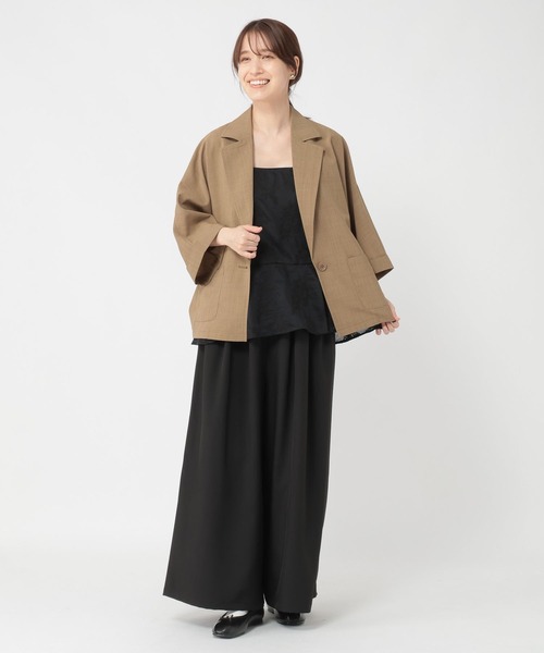 studio CLIP（スタディオクリップ）の「アソートドルマンハーフスリーブジャケット（テーラードジャケット・レディース・オフホワイト/カーキ/チャコール・FREE）」の18枚目の写真