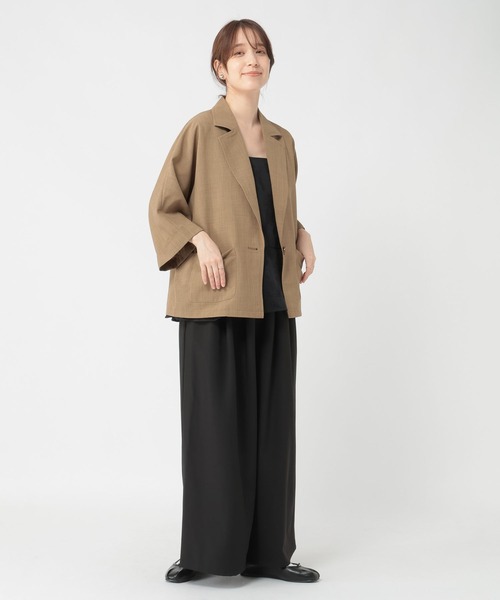 studio CLIP（スタディオクリップ）の「アソートドルマンハーフスリーブジャケット（テーラードジャケット・レディース・オフホワイト/カーキ/チャコール・FREE）」の20枚目の写真